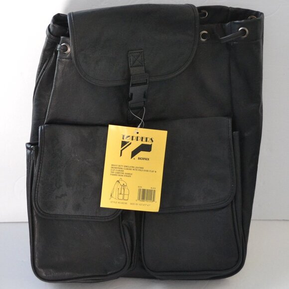 Toppers Backpack Black Simulated Leather With Travel Kit NWT Travel School